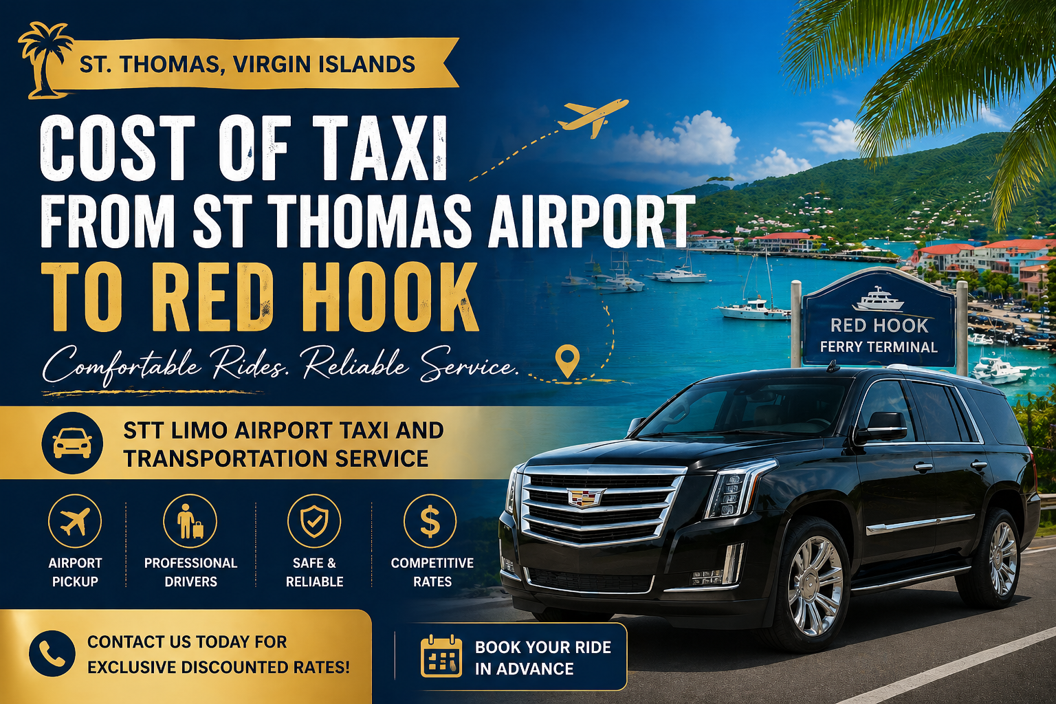 Cost of Taxi from St Thomas Airport to Red Hook
